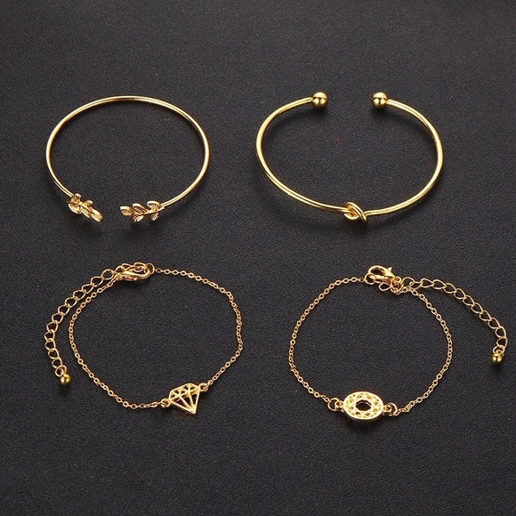 4pcs set bohemian gold color bracelet - Picture 4 of 4